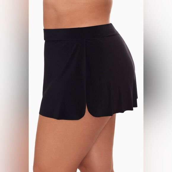 NWOT Magicsuit | Plus Size Jersey Tennis Skirt Swim Bottom Black Skort 14 - Picture 2 of 10